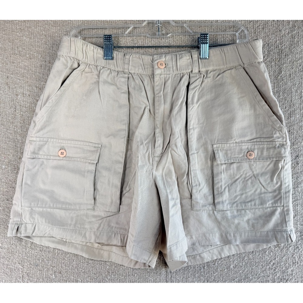 VTG Mens Sz 38 (Medium) Mountain Tek Cargo Shorts Pockets Hiking Khaki